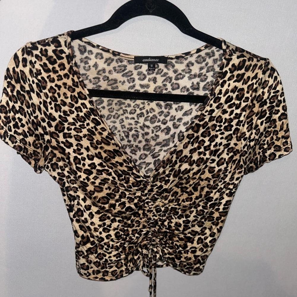 Animal Print Ruched Top